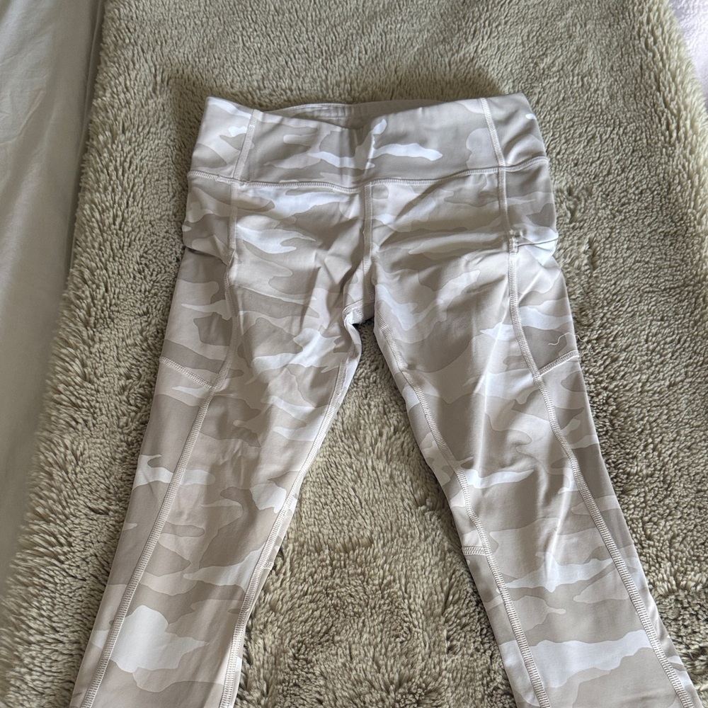 Athleta Camouflage Leggings - White and Cream